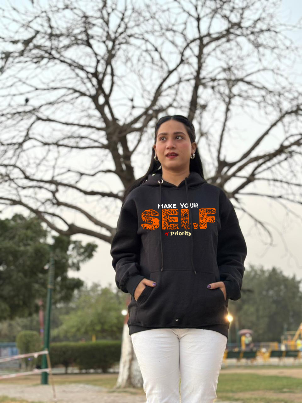 Make Yourself a Priority" Black Hoodie