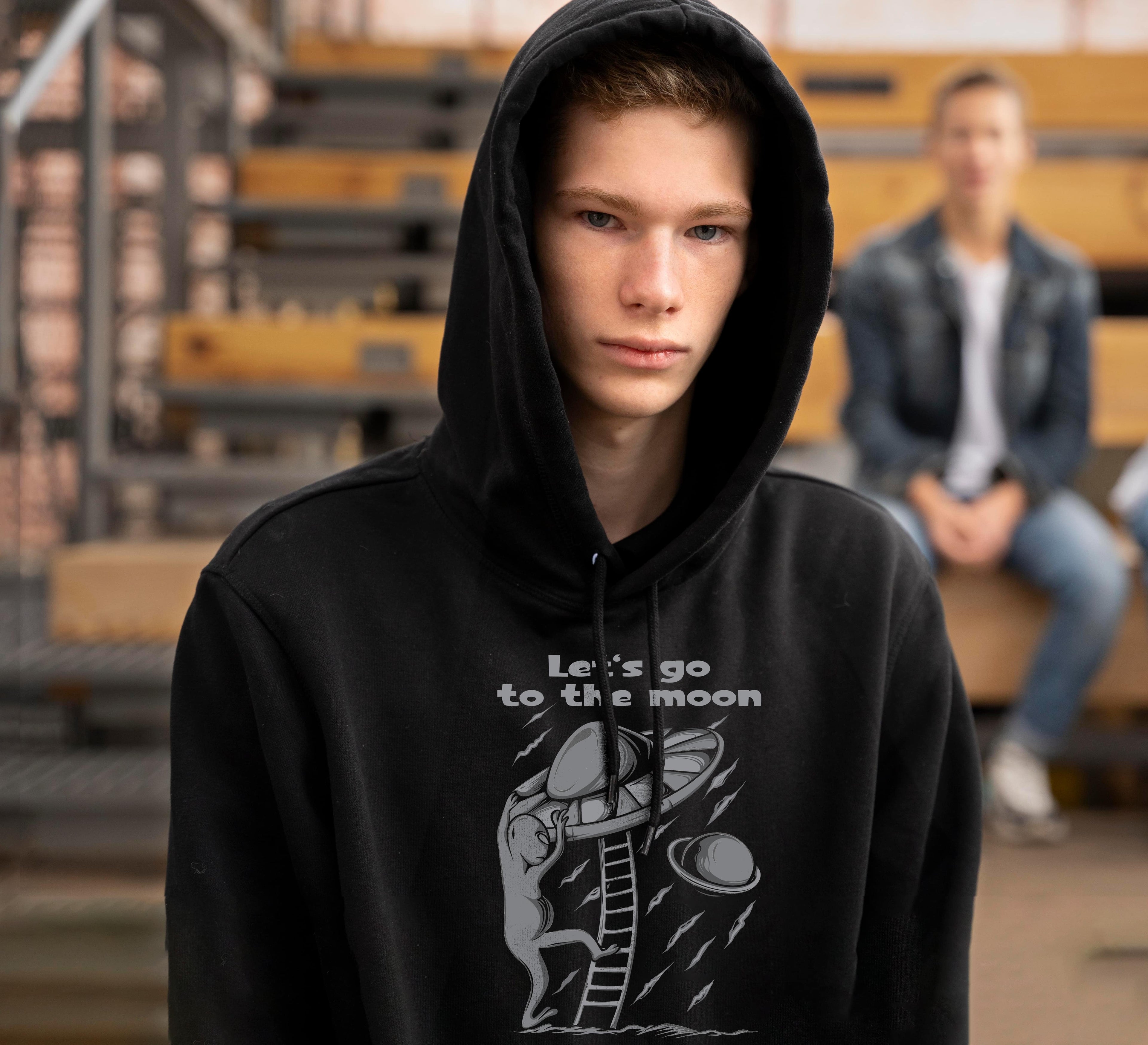 “Let’s Go to the Moon” Hoodie Premium Multicolor