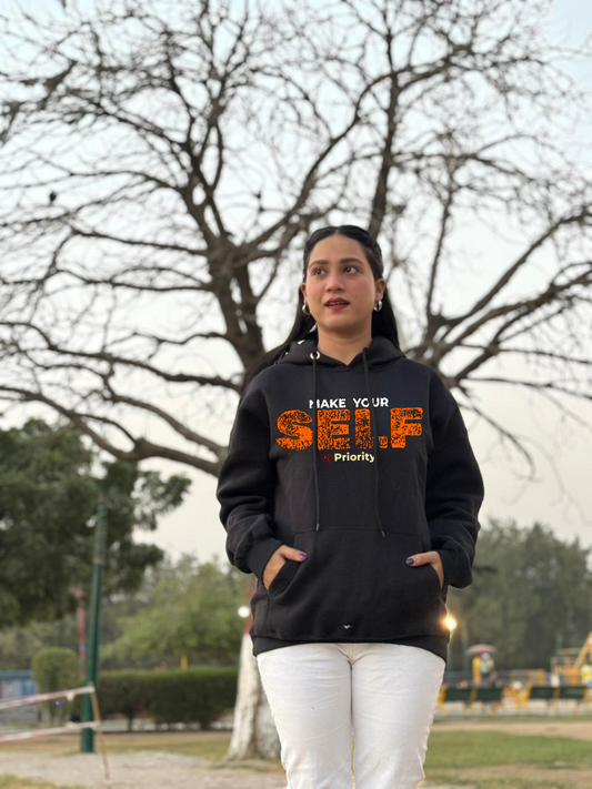 Make Yourself a Priority" Black Hoodie